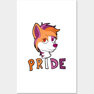 Lesbian Pride - Furry Mascot 2 Posters and Art